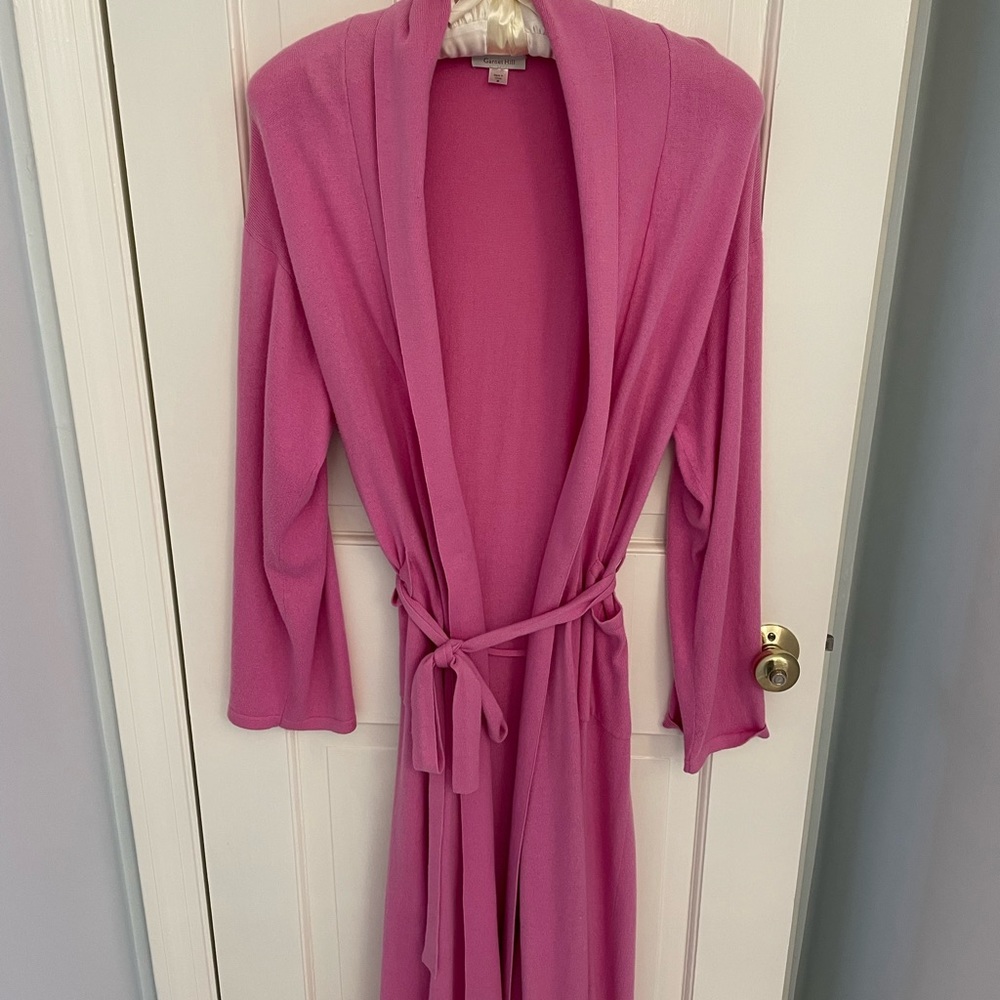 Garnet Hill pink cotton/cashmere robe